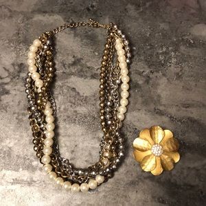 Premier Design 6 strand necklace and pendant